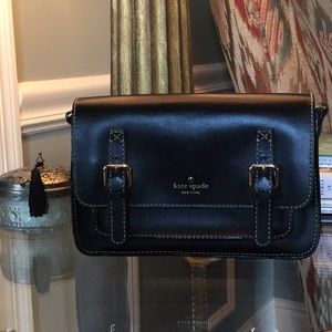 Black leather crossbody bag